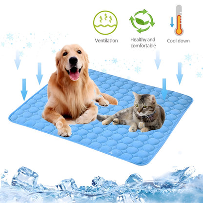 Pet Ice Silk Cooling Mat Summer Cooling Pad Dog Scratch-Resistant Cooling Mat