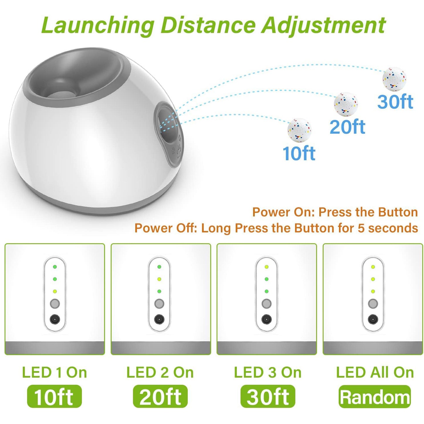 Automatic Pet Ball Launcher with Adjustable Distance